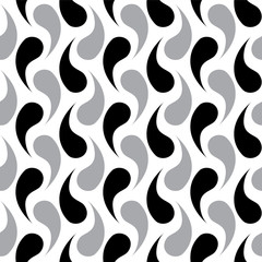 Abstract twisting pattern. Abstract tadpole pattern. Vector seamless patterns.