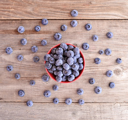 Fresh blueberry on wooden background