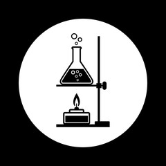 Black and white laboratory icon