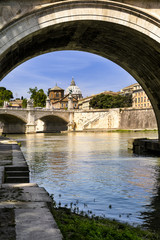 Basilica di San Pietro with bridge in Vatican, Rome, Italy - obrazy, fototapety, plakaty