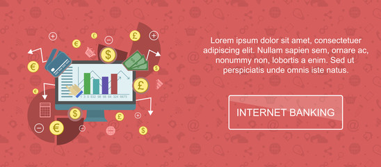 Fototapeta na wymiar Internet banking website banner.
