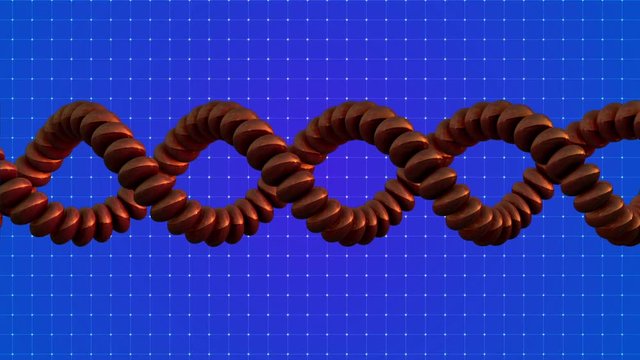 Red DNA Strand in motion - 3D Animation