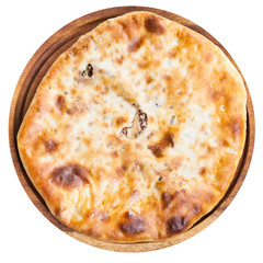 top view of bean filled pie (Lobiani) isolated