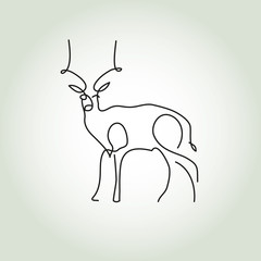 Antelope gazelle in minimal line style vector