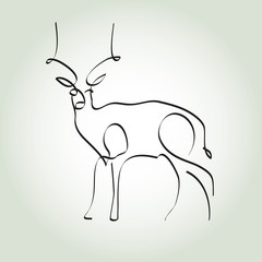 Antelope gazelle in minimal line style vector