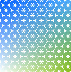 hexagonal vector flower pattern on color gradient background.