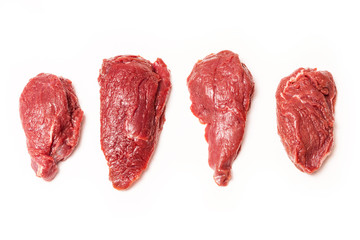 Kangaroo meat isolated on a white studio background.