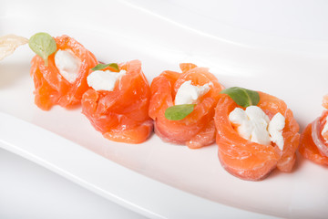 Salmon with cream cheese