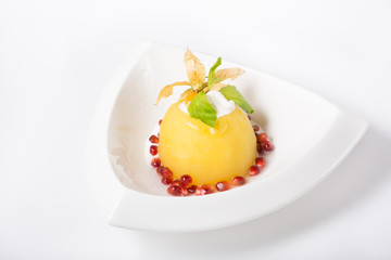 Apple dessert with pomegranate