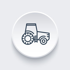 Tractor line icon, agrimotor vector, farm tractor linear icon, vector illustration