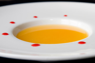 Dish of pumkin soup