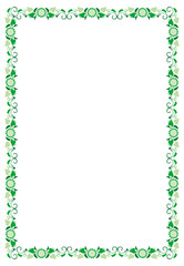 Color frame with decorative flowers silhouettes. Vector clip art.