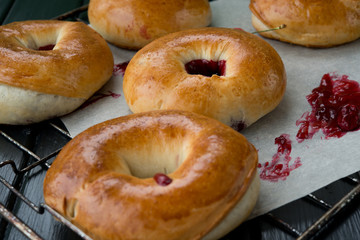 Morning fresh pastries for breakfast
