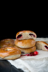 Morning fresh pastries for breakfast
