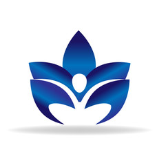 Lotus yoga figure logo 