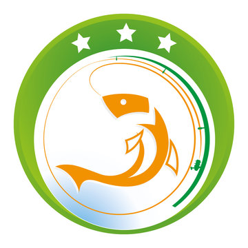  Vector coat of arms for the fishing club, outdoor sport