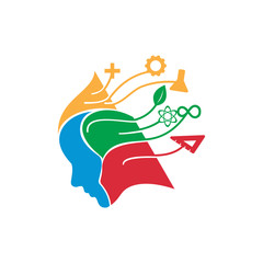 Thinking Face Stem Logo Illustration