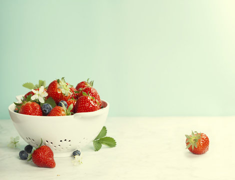 Ripe Berries In Colander