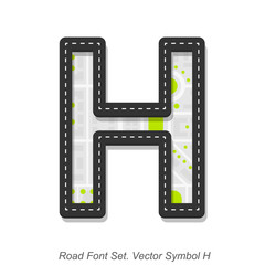 Road font sign, Symbol H, Object on a white background