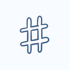 Obraz premium Hashtag symbol sketch icon.
