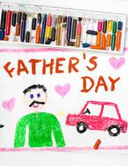 Obraz na płótnie Canvas colorful drawing: Father's Day card