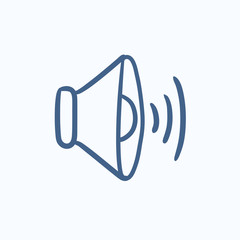 Speaker volume sketch icon.