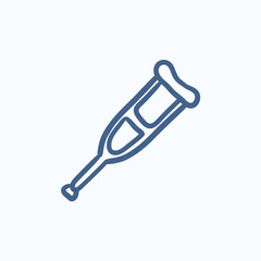 Crutch sketch icon.