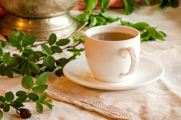 Treatment herbal tea. Rosehip tea.