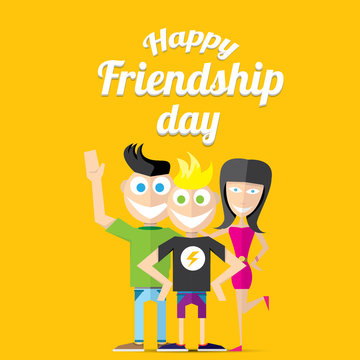 Happy friendship day vector background.