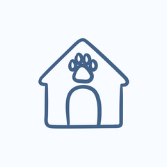 Doghouse sketch icon.