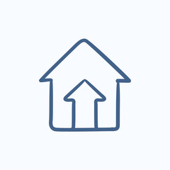 Fototapeta premium Growth of real estate market sketch icon.