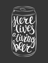 Vector can of beer lettering