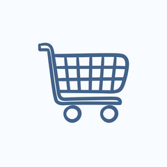 Shopping cart sketch icon.