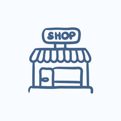 Shop sketch icon.