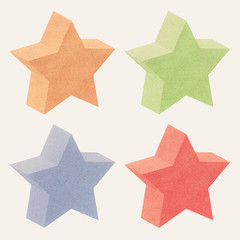 Paper texture,3D Star recycled paper on white background