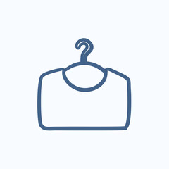Obraz premium Sweater on hanger sketch icon.