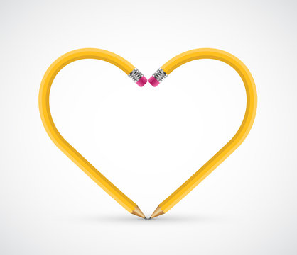 Vector Pencil Heart Shape.