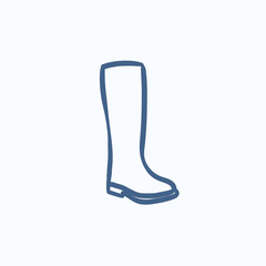 High boot sketch icon. 