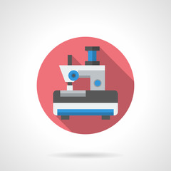 Toy sewing machine round flat vector icon