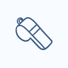 Whistle sketch icon.