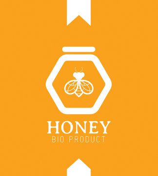 Miel, abeille, nectar, logo