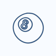 Billiard ball sketch icon.
