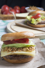 Burgers with ingridients