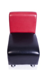 Leather arm chair isolated on white background