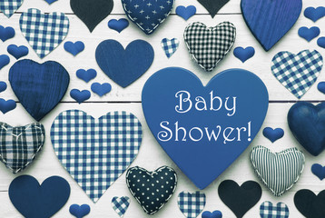 Blue Heart Texture With Baby Shower