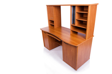 Computer home desk isolated on the white background