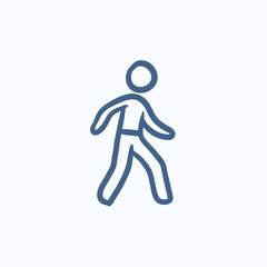 Pedestrianism sketch icon.