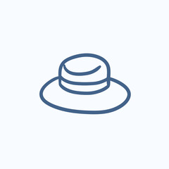 Summer hat sketch icon.