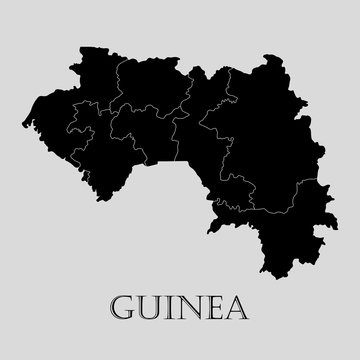 Black Guinea map - vector illustration