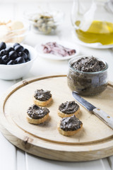 toasted bread with olive pate